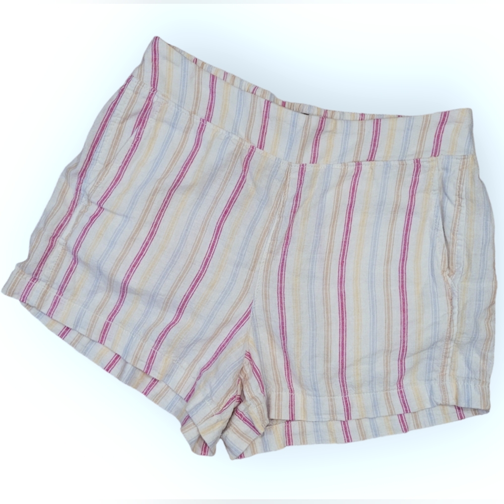 GAP Womens Medium Elastic Waistband Striped Shorts